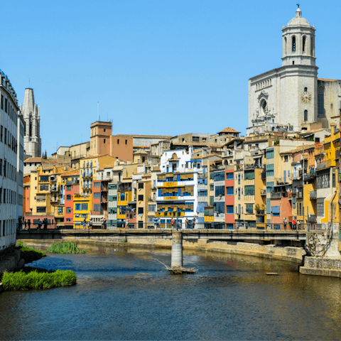 Drive over to Girona and explore its charming Old Quarter
