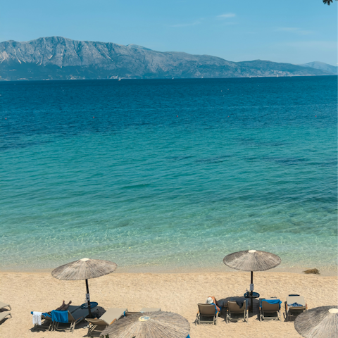 While away the hours on the shores of Agia Galini Beach, a short drive away
