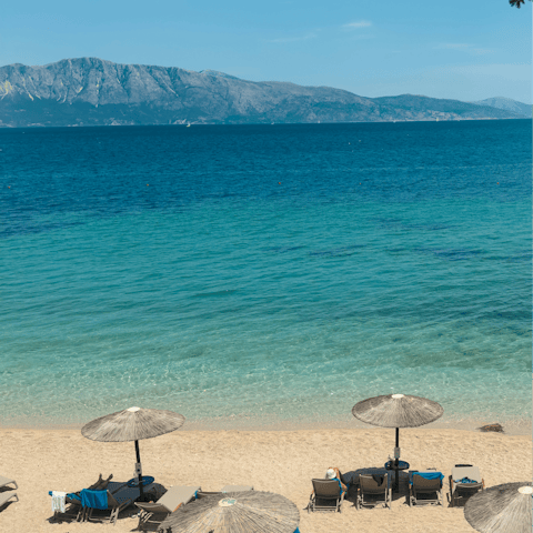 While away the hours on the shores of Agia Galini Beach, a short drive away