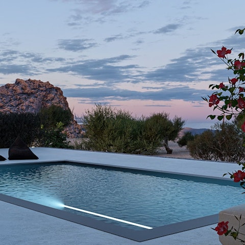 Take a break from tanning and cool off with a dip in the pool