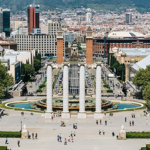 Stay just around the corner from the famous Plaza España