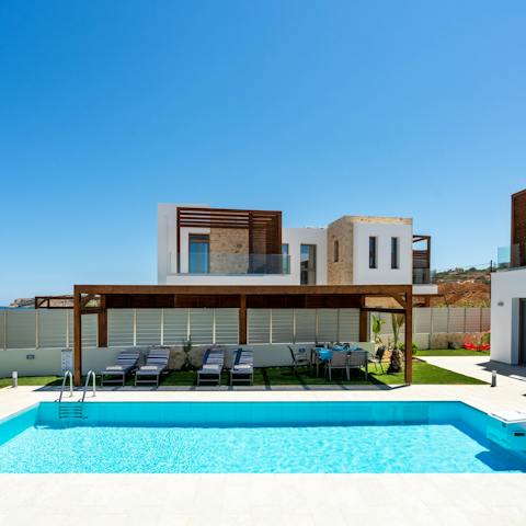 Cool off from the Cretan heat with some cooling lengths in the swimming pool