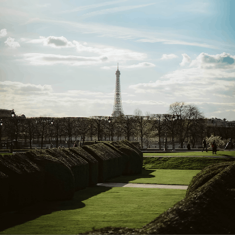 Enjoy a brisk morning stroll around the Tuileries Garden