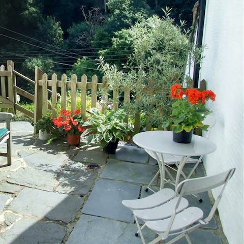 Sip your morning coffee outside on the patio
