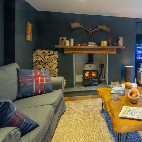 Light the log burner to warm the place up on chilly days