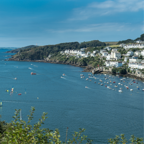 Watch the boats to and fro from the quay, a five-minute walk away