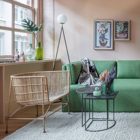 Enjoy the stylish interior design of the former 19th-century cotton mill