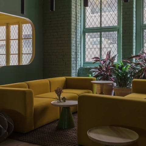 Relax in chic luxury in the shared areas in the building