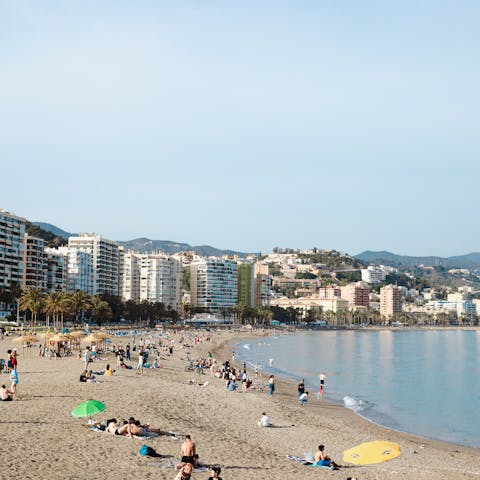 Grab your towel and head to Playa de los Álamos, a short walk away