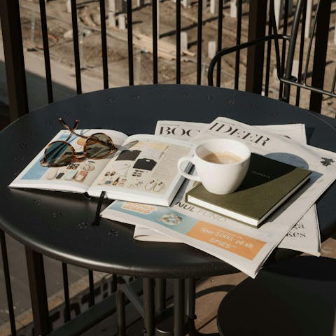 Enjoy your morning coffee on the balcony