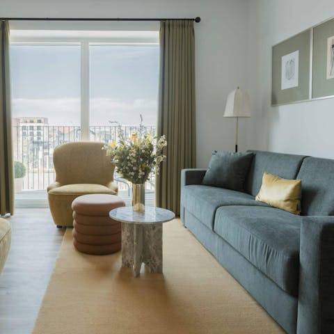 Stretch out in the contemporary living space