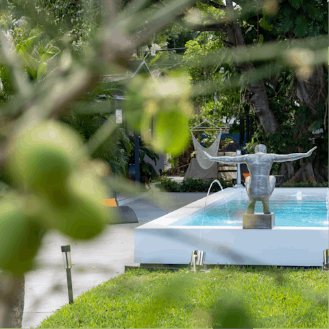 Relax by the heated pool