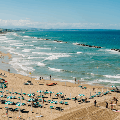 Soak up the sun on the beach – you need only walk five minutes