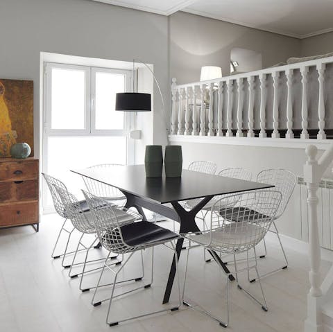 Host family feasts in the huge open-plan living space