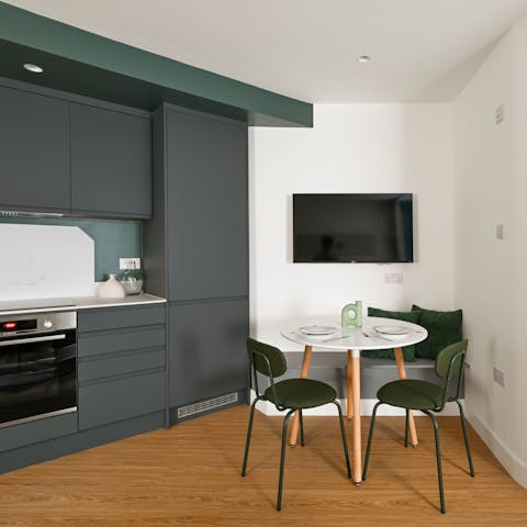 Rustle up breakfast in the smart dining kitchen area