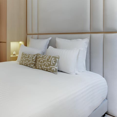 Drift off in a cocoon of calm, high above the city bustle