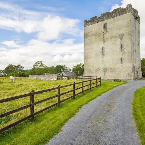Travel up the winding driveway to your very own castle