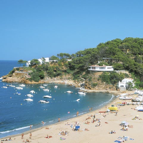 Spend the day on the Costa Brava shore – Llafranc Beach is a fourteen-minute drive
