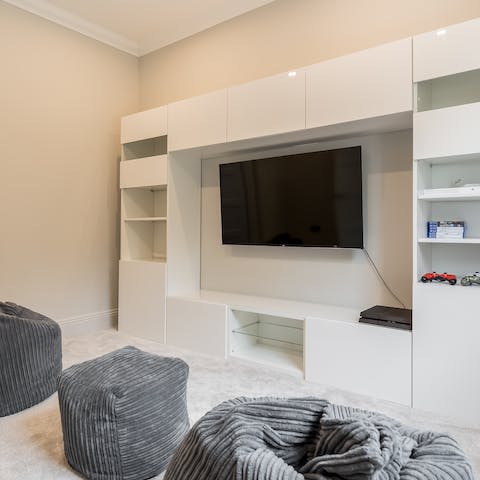 Keep the kids entertained at the games console station area