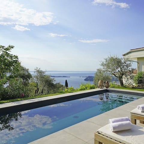 Take a refreshing pause from your lakeside adventures with a swim