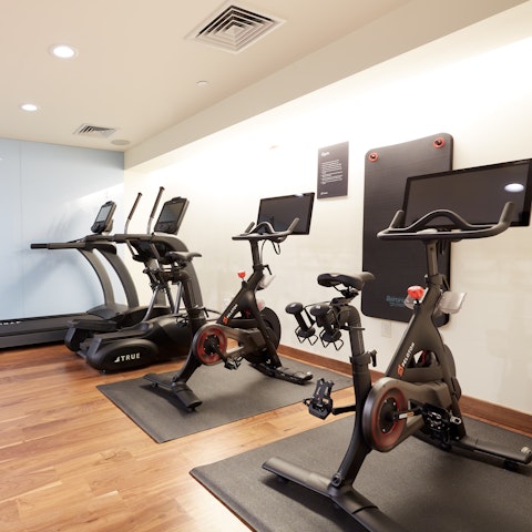 Squeeze in a workout at the on-site fitness centre