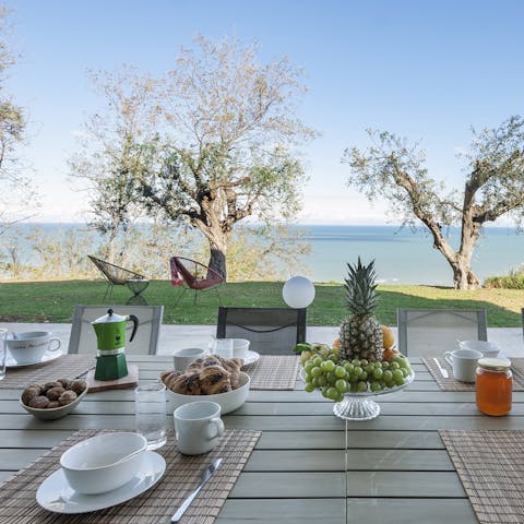 Dine on delicious wine and Italian food while admiring the scenic views