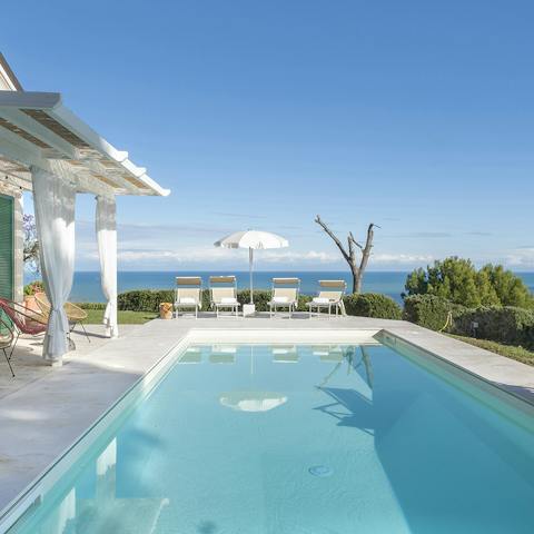 Cool off from the Italian sun with a dip in the sparkling swimming pool
