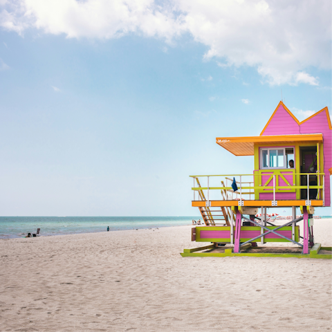 Spend the day soaking up the sun on the white shores of Miami