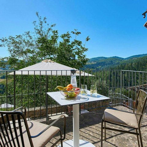 Enjoy breakfast overlooking the scenery out on the terrace