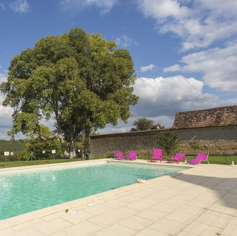 Wake up to views across the valley and take a refreshing dip in the pool