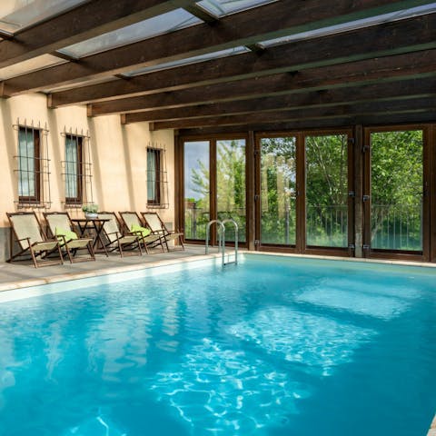 Cool off with laps in the pool between vineyard visits