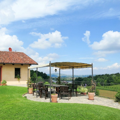 Dine alfresco with sweeping countryside views