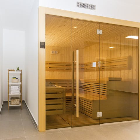 Let your muscles relax in the sauna