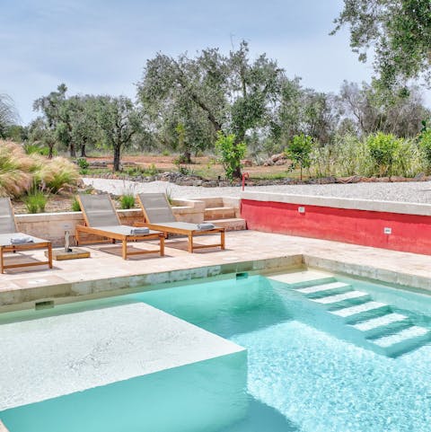 Cool off from the sun with a dip in the private pool