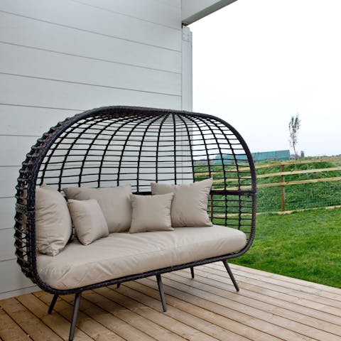 Have a little snuggle on the patio, with nature sounds to soothe you