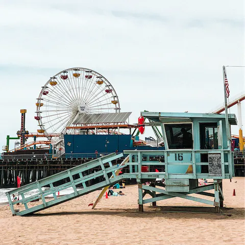Drive fifteen minutes to the beach and Santa Monica Pier
