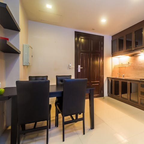 Serve up some local Thai culinary delights at the dining area