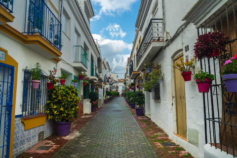 Explore Marbella's charming whitewashed Old Town, just a short drive away