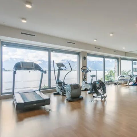 Work out and keep fit in the resident's only fitness centre against a gorgeous Alpine backdrop