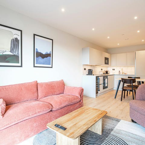 Cook and chill out in the breezy living space