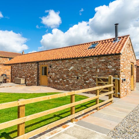 Stay in a converted farm building on a small complex