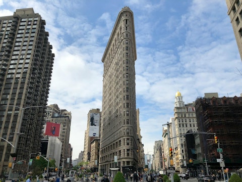 Admire the iconic Flatiron Building, a short walk south on Fifth Avenue