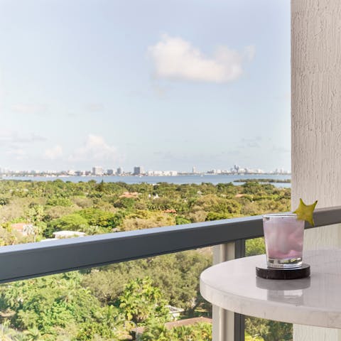 Take in bay views from the private balcony
