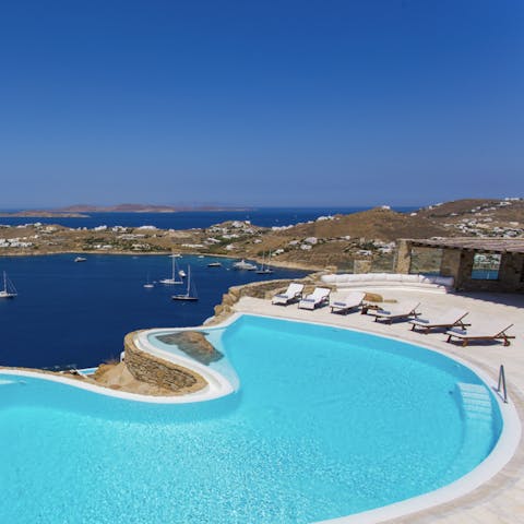 The pool looks like it's been hewn out of rock