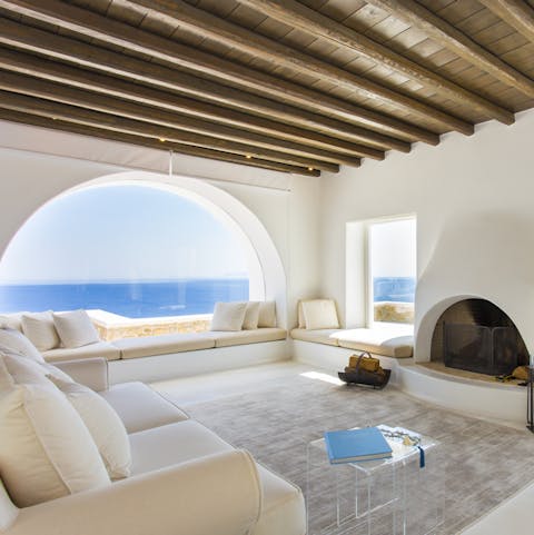 Traditional arched frames open up the view