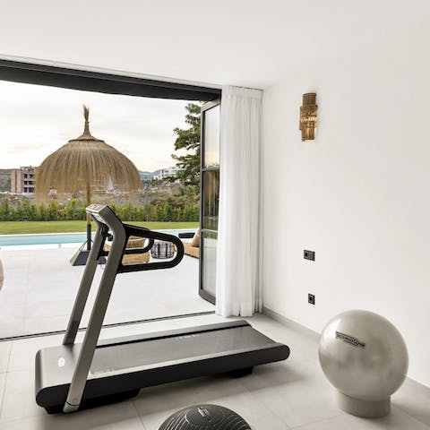 Start your morning off right with a workout in the home gym