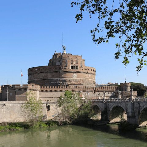 Learn the fascinating history of the nearby Castel Sant'Angelo