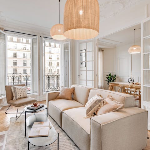 Relax with a good book in the light-filled living room