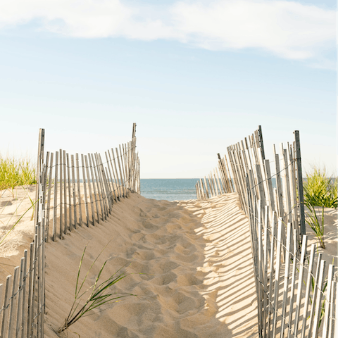 Stroll down the the sands of Kirk Park Beach in under fifteen minutes, or drive four miles to Hither Hills