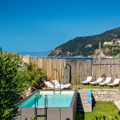 Spend your day by the pool or swimming in the sea